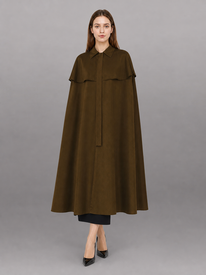 Brown shirt dress with a collar and buttons