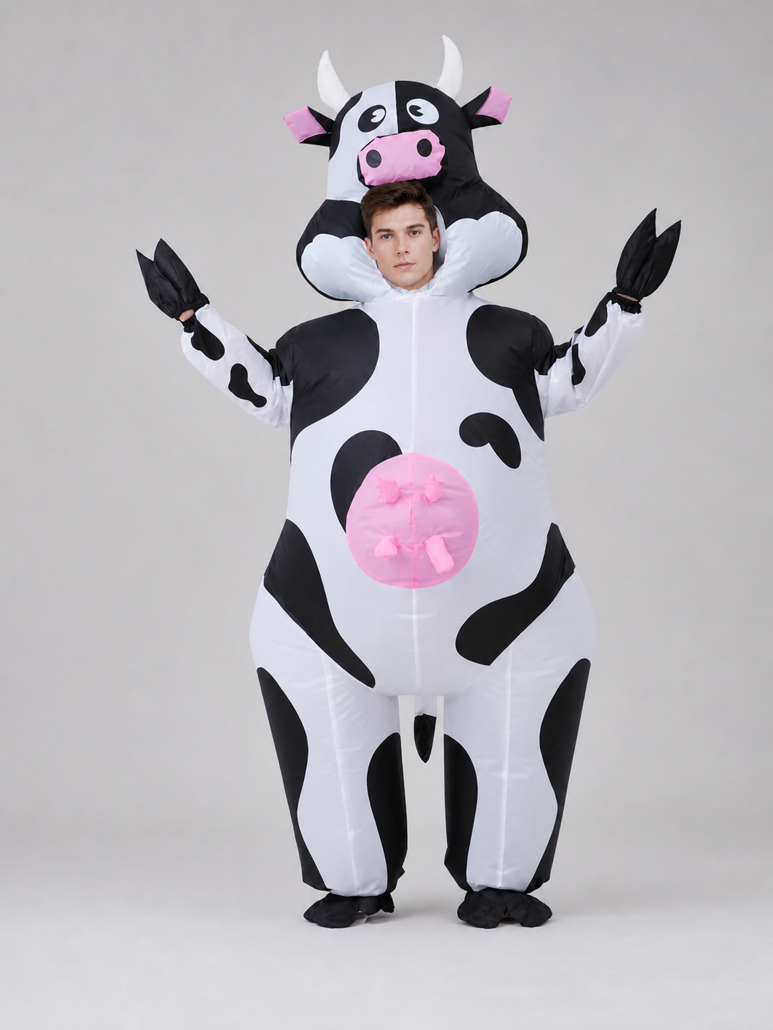 One-Piece Cow Costume with Hood for Halloween