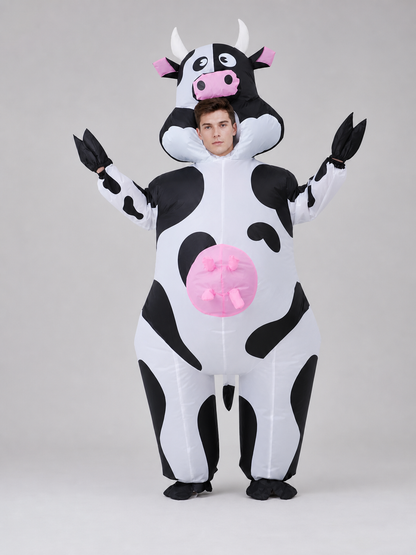 One-Piece Cow Costume with Hood for Halloween