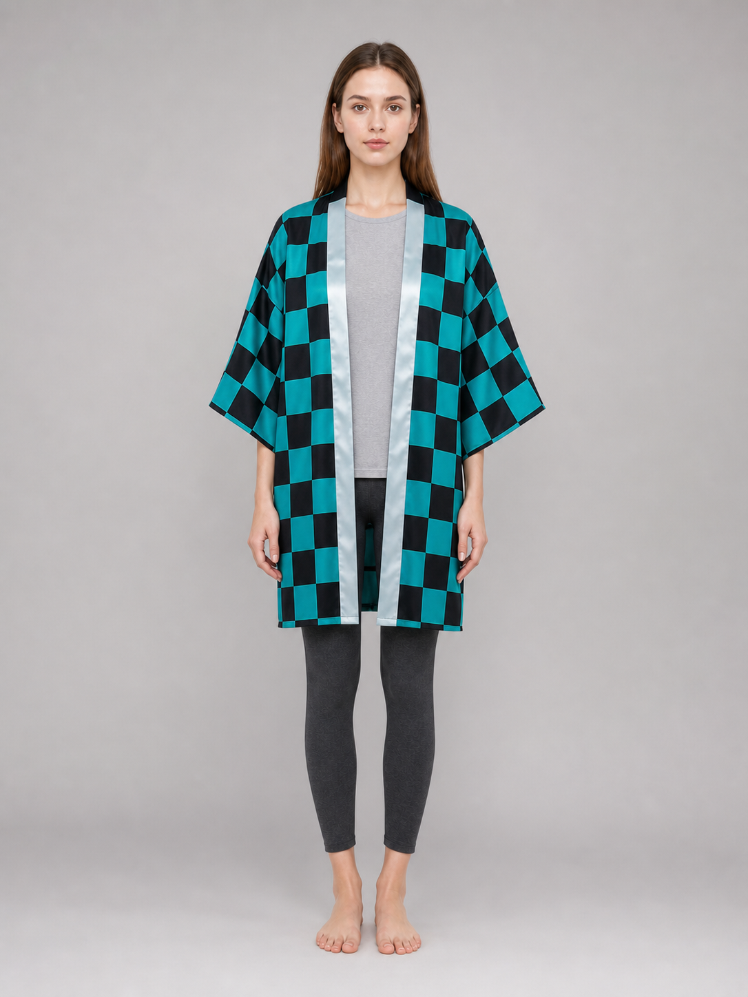 Tanjiro Checkered Cloak for Cosplay, Size M