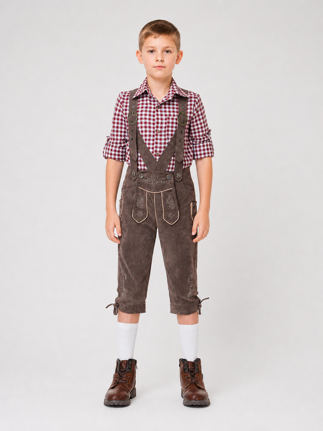 Costume Set: Plaid Shirt and Bib Overalls