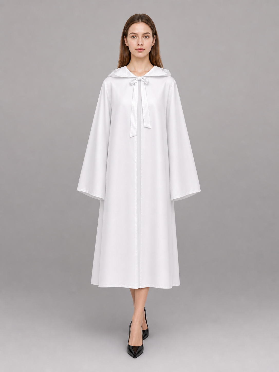 White Hooded Carnival Cloak for Cosplay