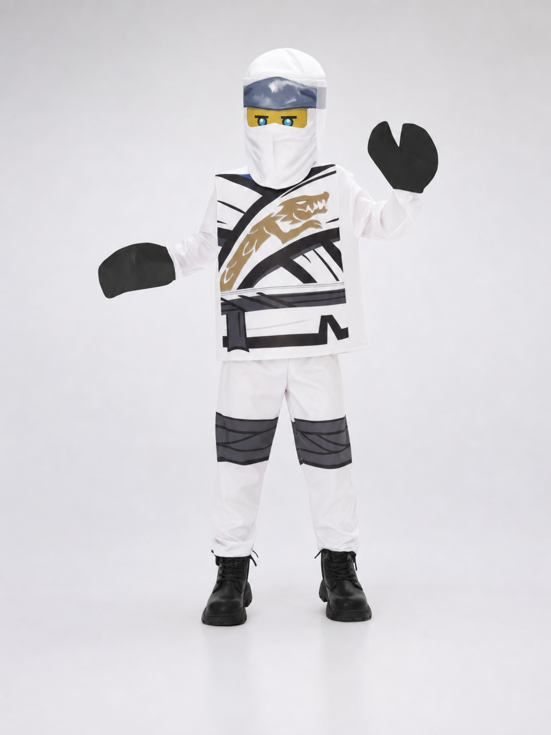 Ninja Costume for Performances with Mask and Gloves