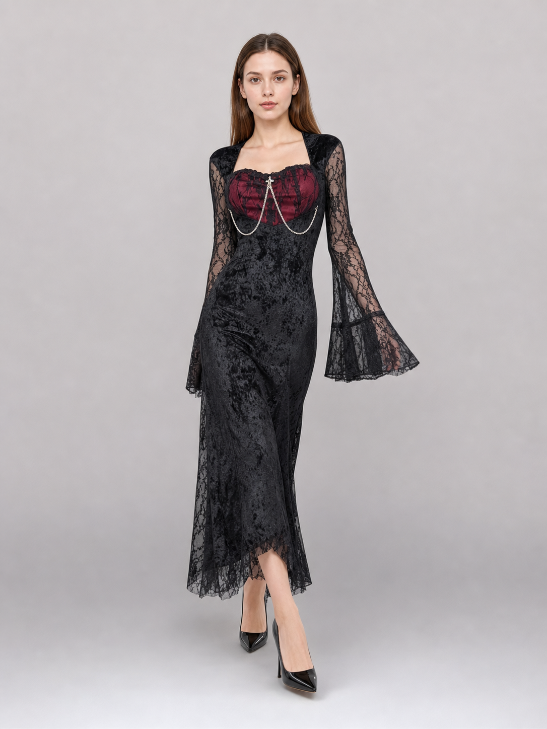 Black Gothic Vampire Costume Dress