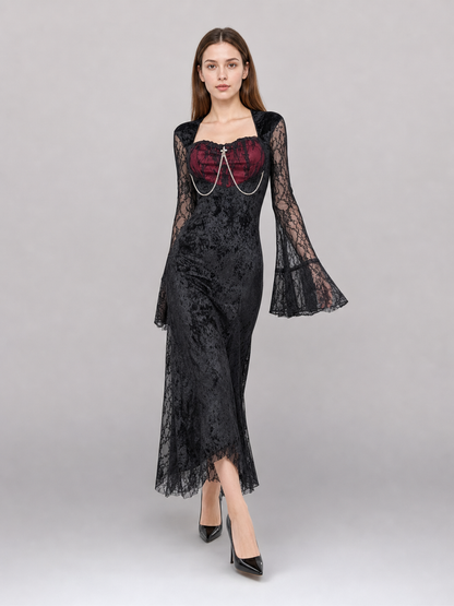 Black Gothic Vampire Costume Dress