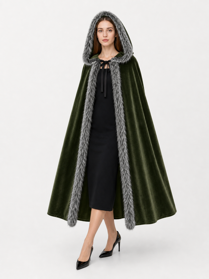 Olive Hooded Costume Cloak