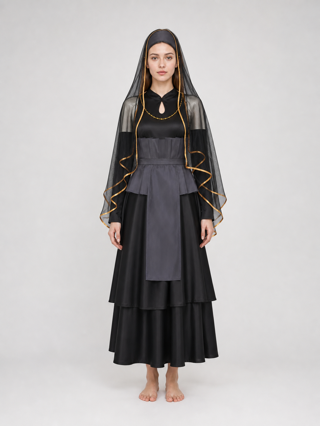 Hinata Cosplay Set with Veil and Layered Skirt