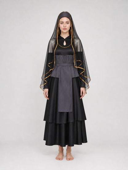 Hinata Cosplay Set with Veil and Layered Skirt