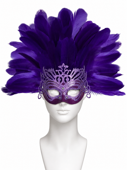 Carnival Mask with Purple Feathers