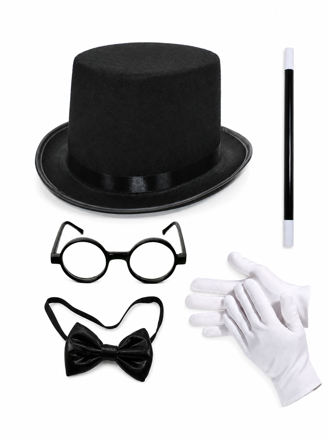 Magician Costume Hat with Halloween Accessories