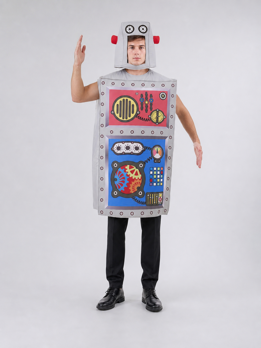 Robot costume with helmet for Halloween and parties