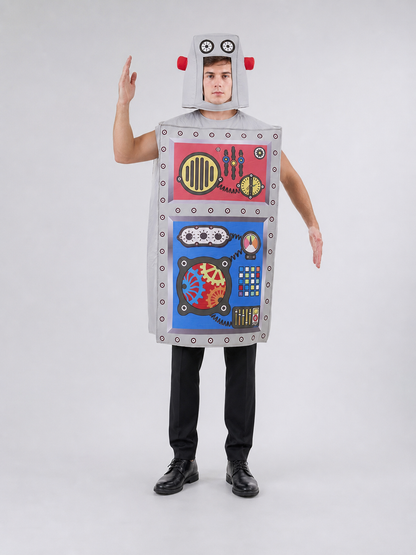 Robot costume with helmet for Halloween and parties