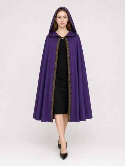 Purple Hooded Velvet Costume Cape product view 17