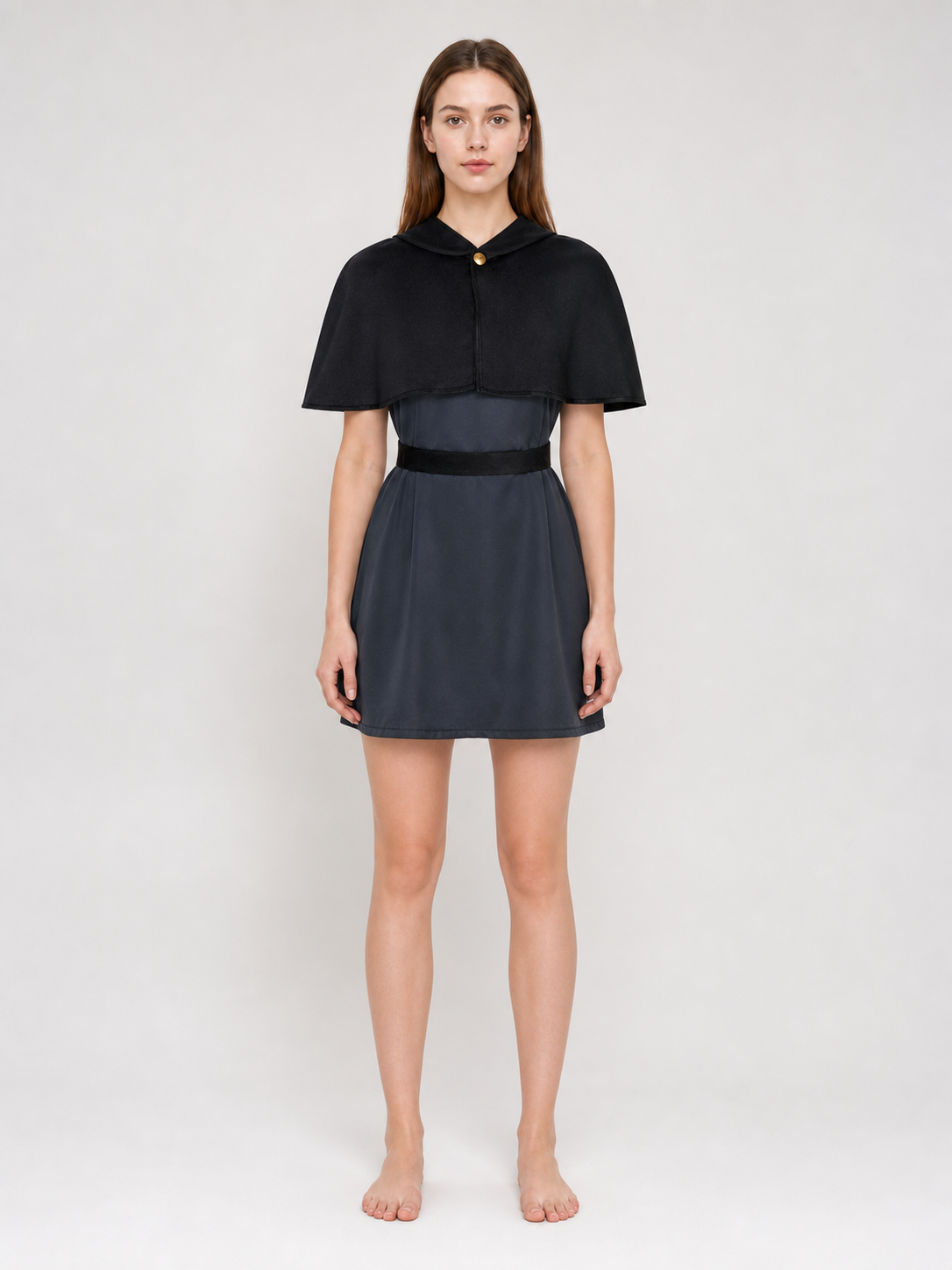 Amity Cosplay Dress with Capelet and Black Belt