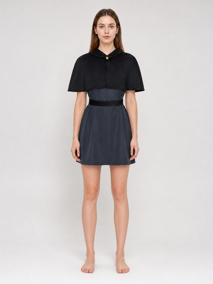 Amity Cosplay Dress with Capelet and Black Belt