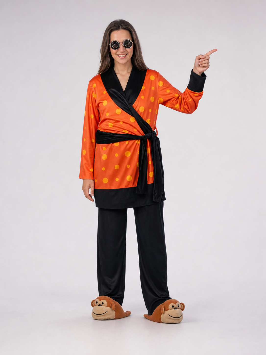 Carnival costume with tunic, pants, and slippers