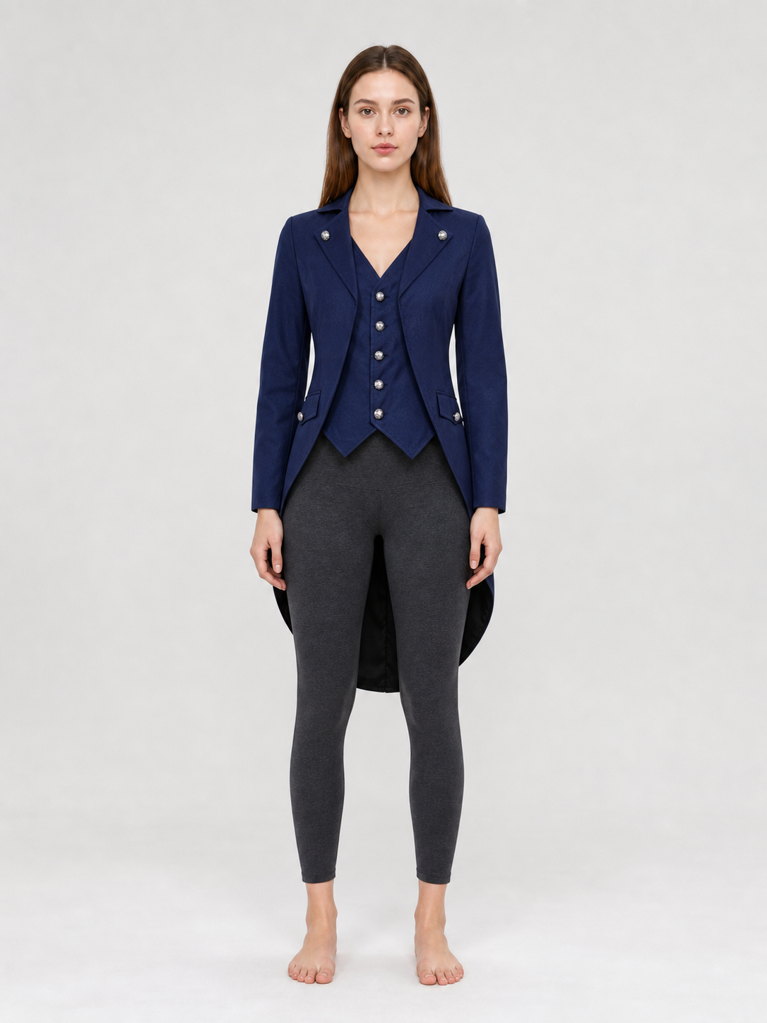 Dark Navy Cosplay Tailcoat with Black Tails