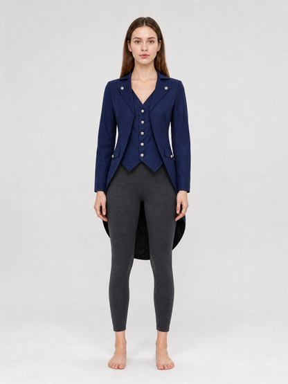 Dark Navy Cosplay Tailcoat with Black Tails