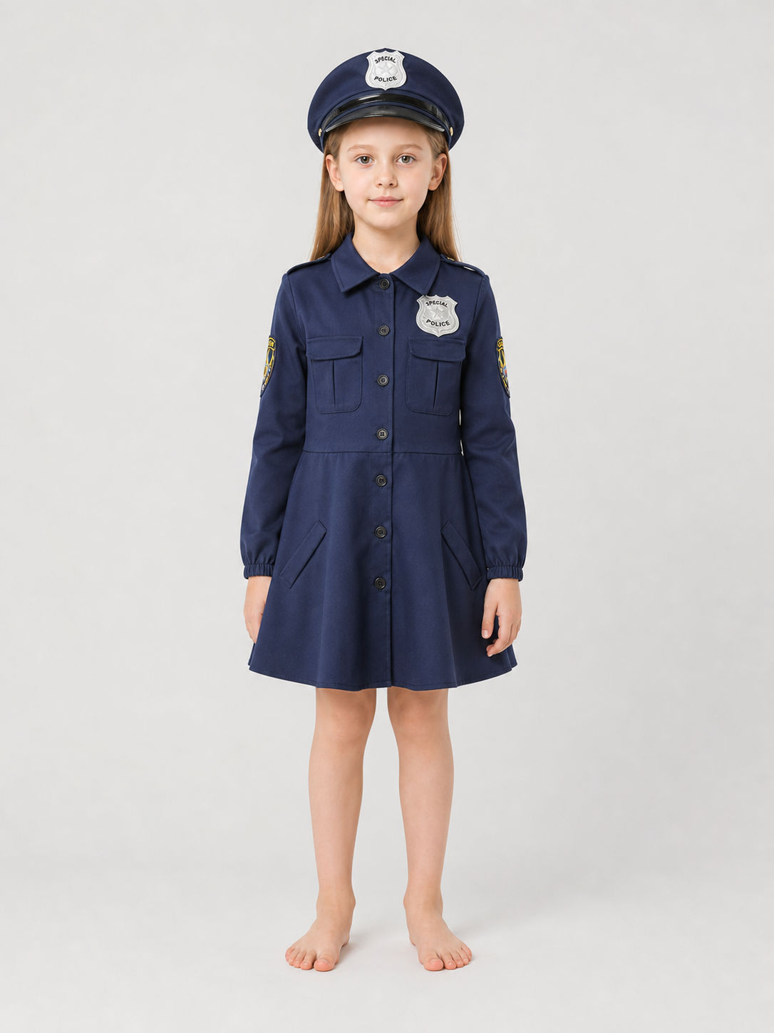 Police Costume Dress with Cap