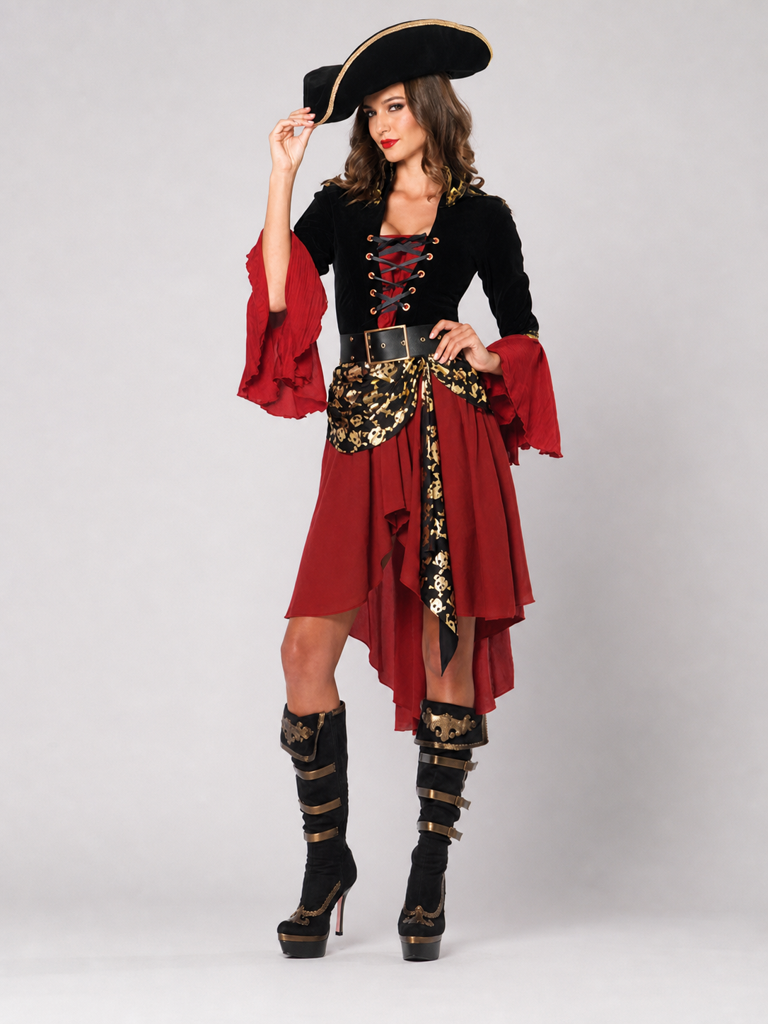 Pirate Costume with Gold Decor