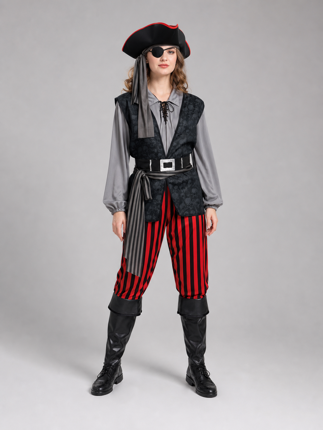 Pirate Costume with Vest, Hat, and Eye Patch