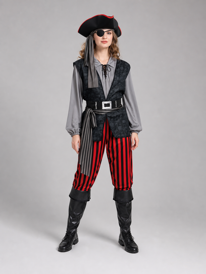Pirate Costume with Vest, Hat, and Eye Patch