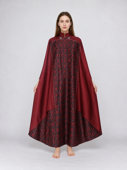 Red Cosplay Cloak with a High Collar