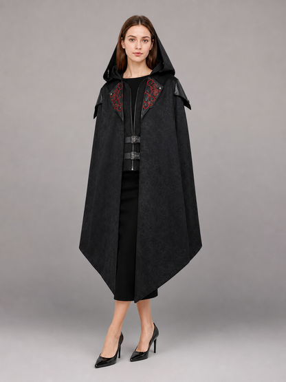 Black Gothic Hooded Costume Cloak