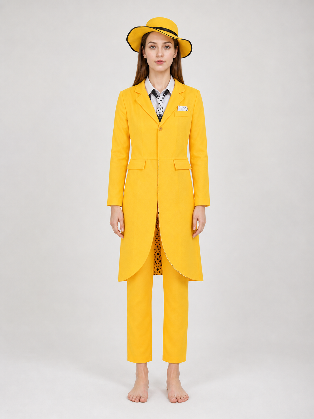 Costume with a Yellow Jacket and Hat