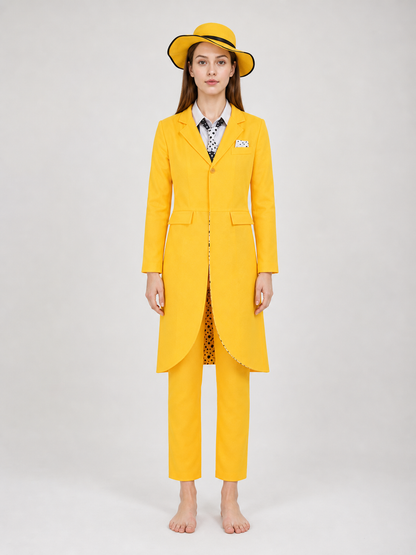 Costume with a Yellow Jacket and Hat