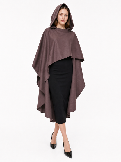 Dark Brown Hooded Carnival Cloak