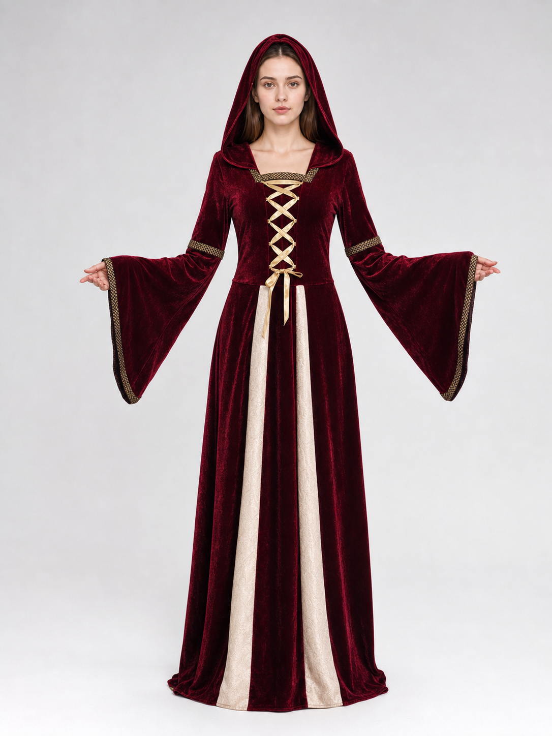 Medieval Hooded Dress, Gothic Style