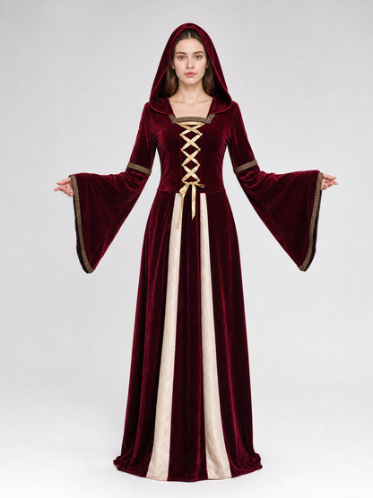 Medieval Hooded Dress, Gothic Style