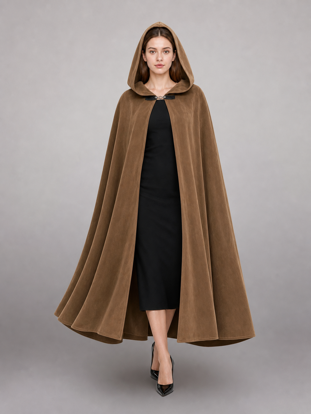 Brown Hooded Costume Cloak