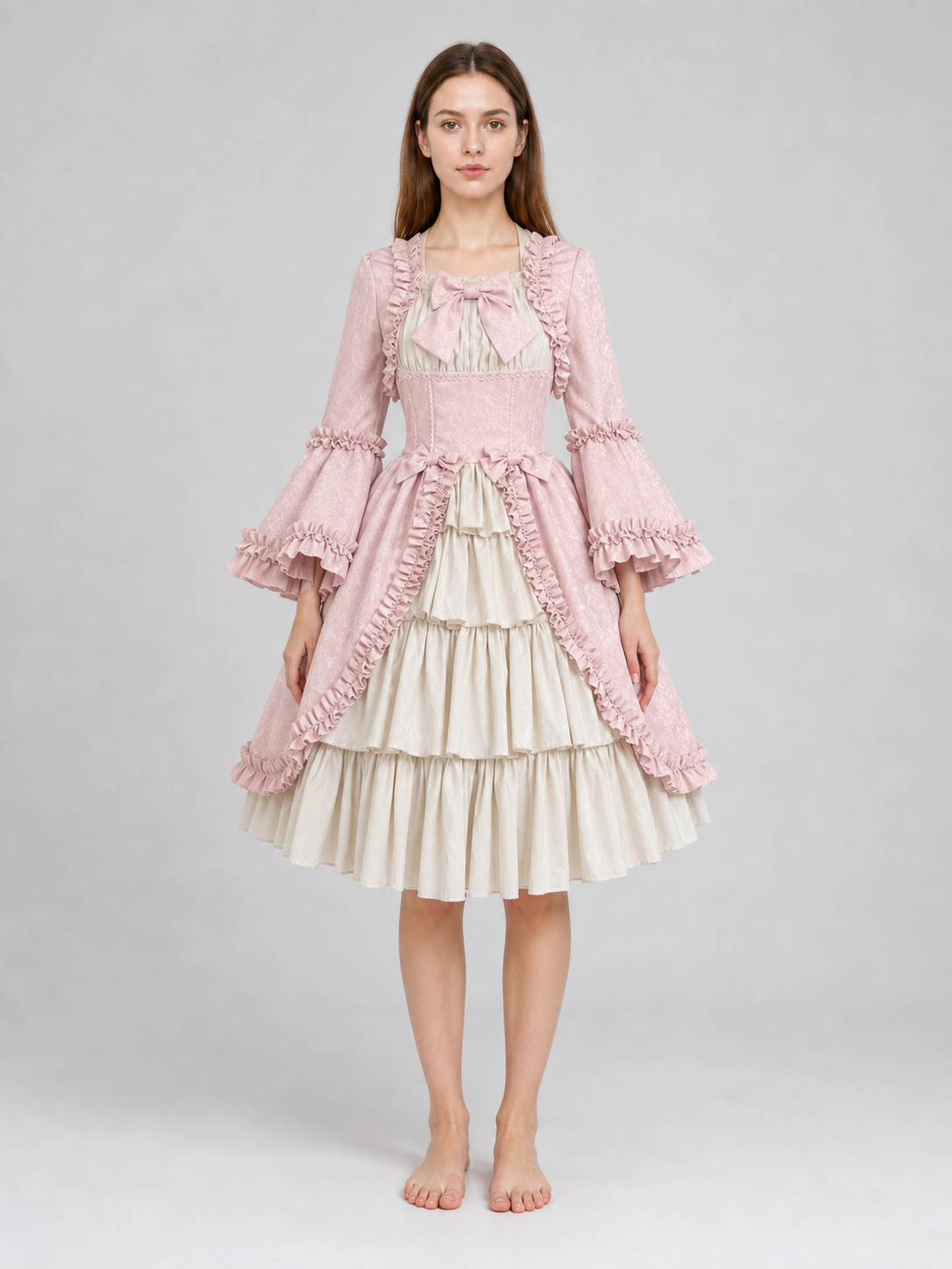 Vintage Gothic Rococo Dress with Ruffles