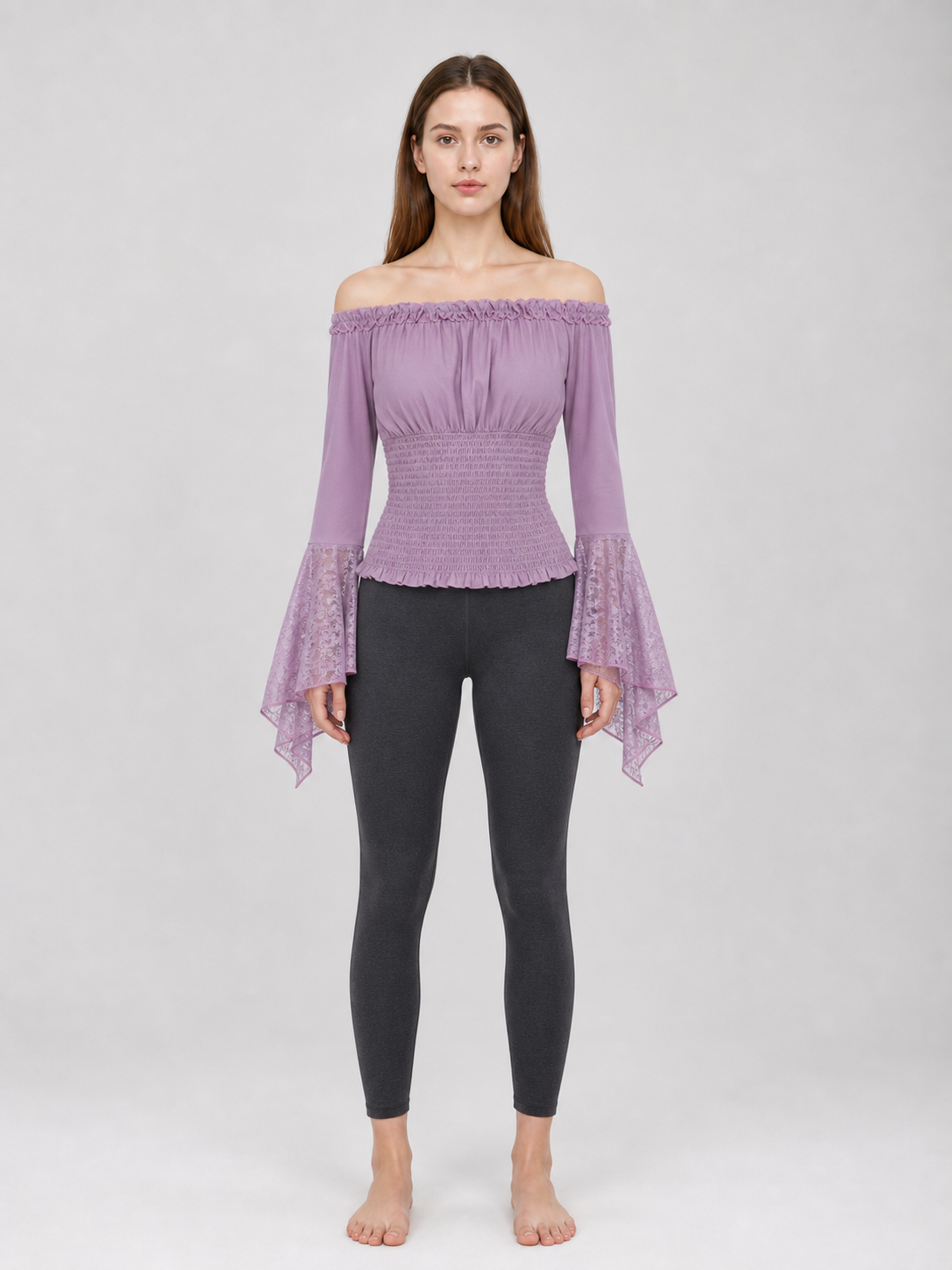 Off-Shoulder Long-Sleeve Top