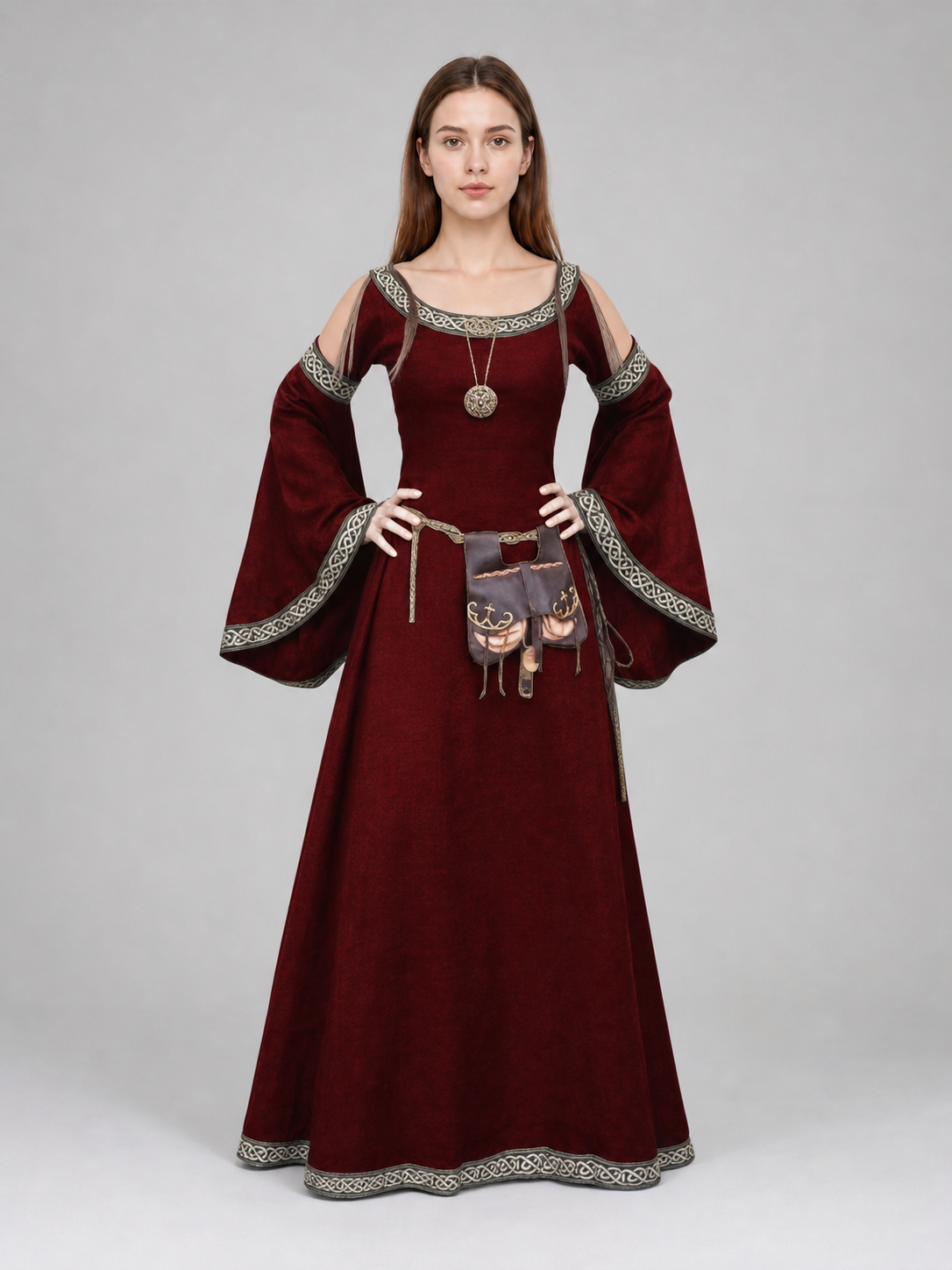 Medieval Renaissance-Style Dress with Sleeves