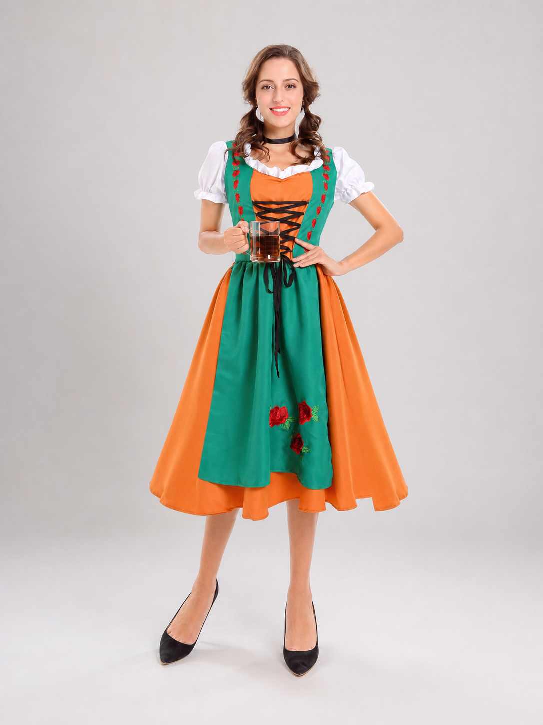 Folk-Style Embroidered Carnival Dress
