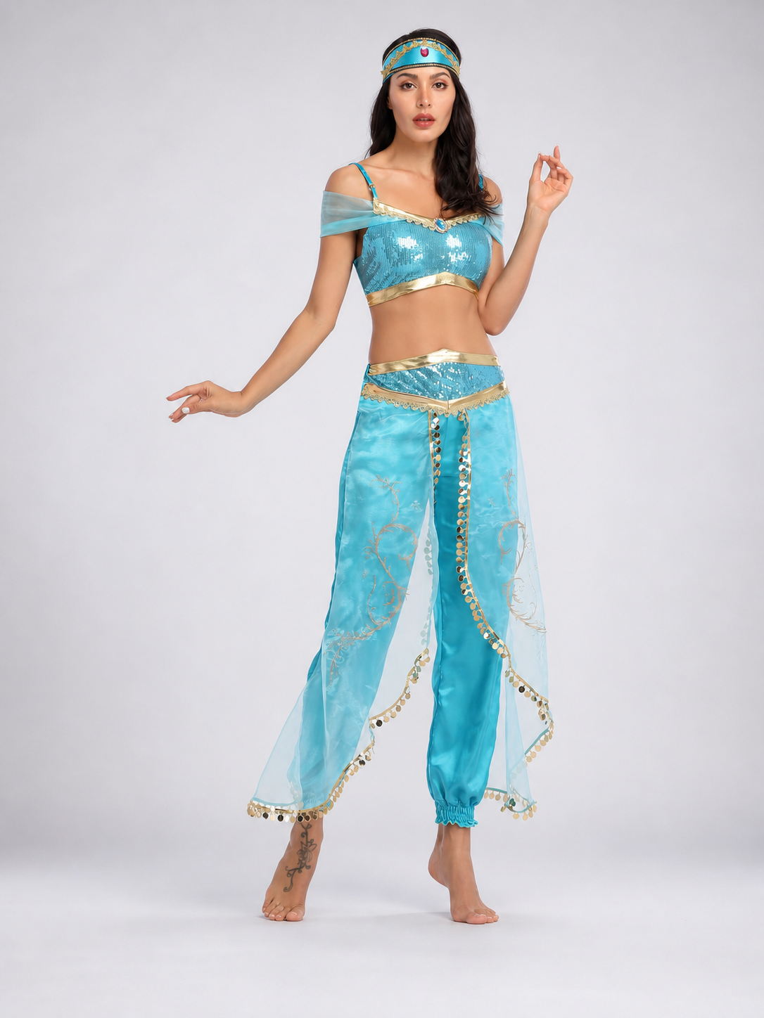 Themed Costume with Sequins and Harem Pants