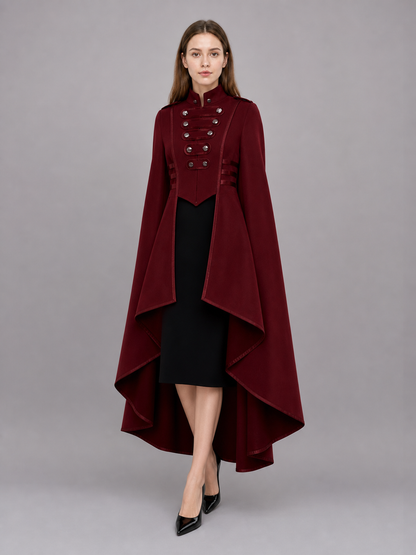 Gothic Burgundy Dress with Black Insert