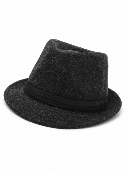 Carnival Hat with Black Ribbon and Short Brim