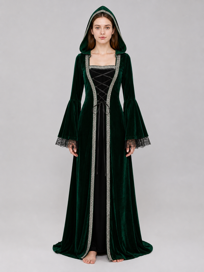 Gothic Hooded Dress in a Medieval Style