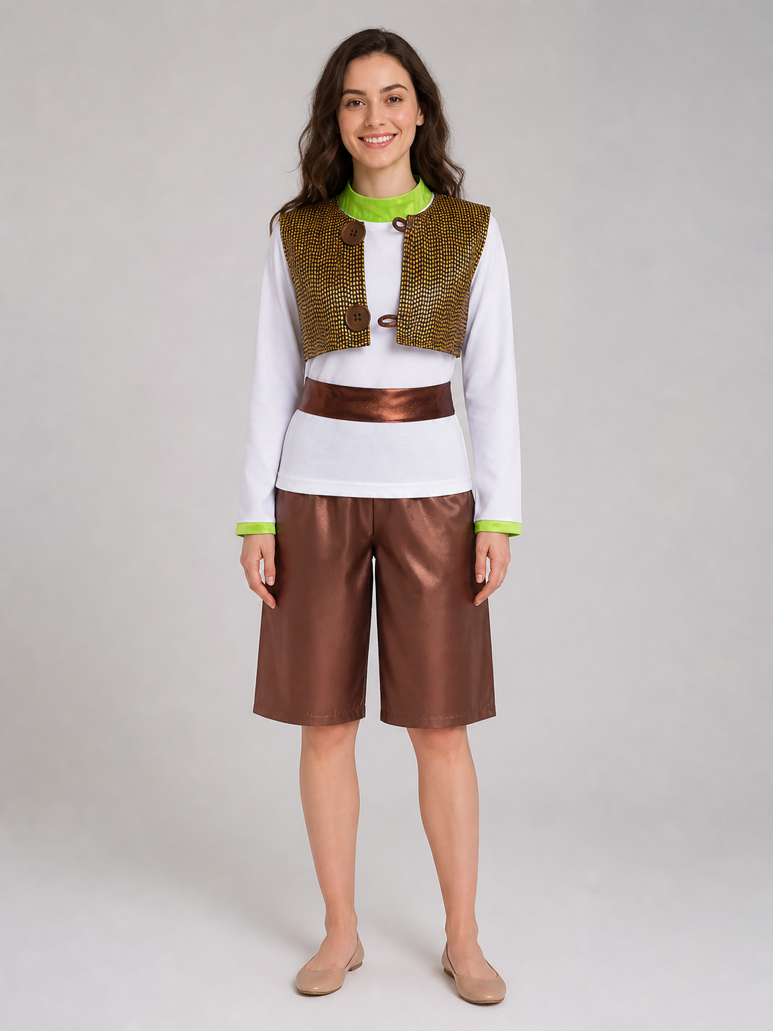 Shrek Carnival Costume: Vest, Shorts, and Belt