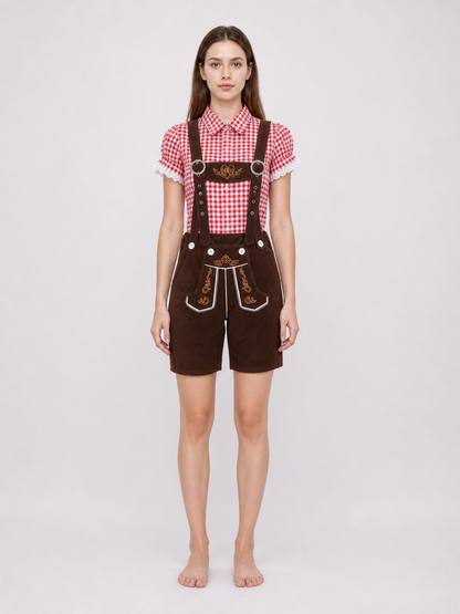 Folk-Style Costume: Plaid Shirt and Shorts