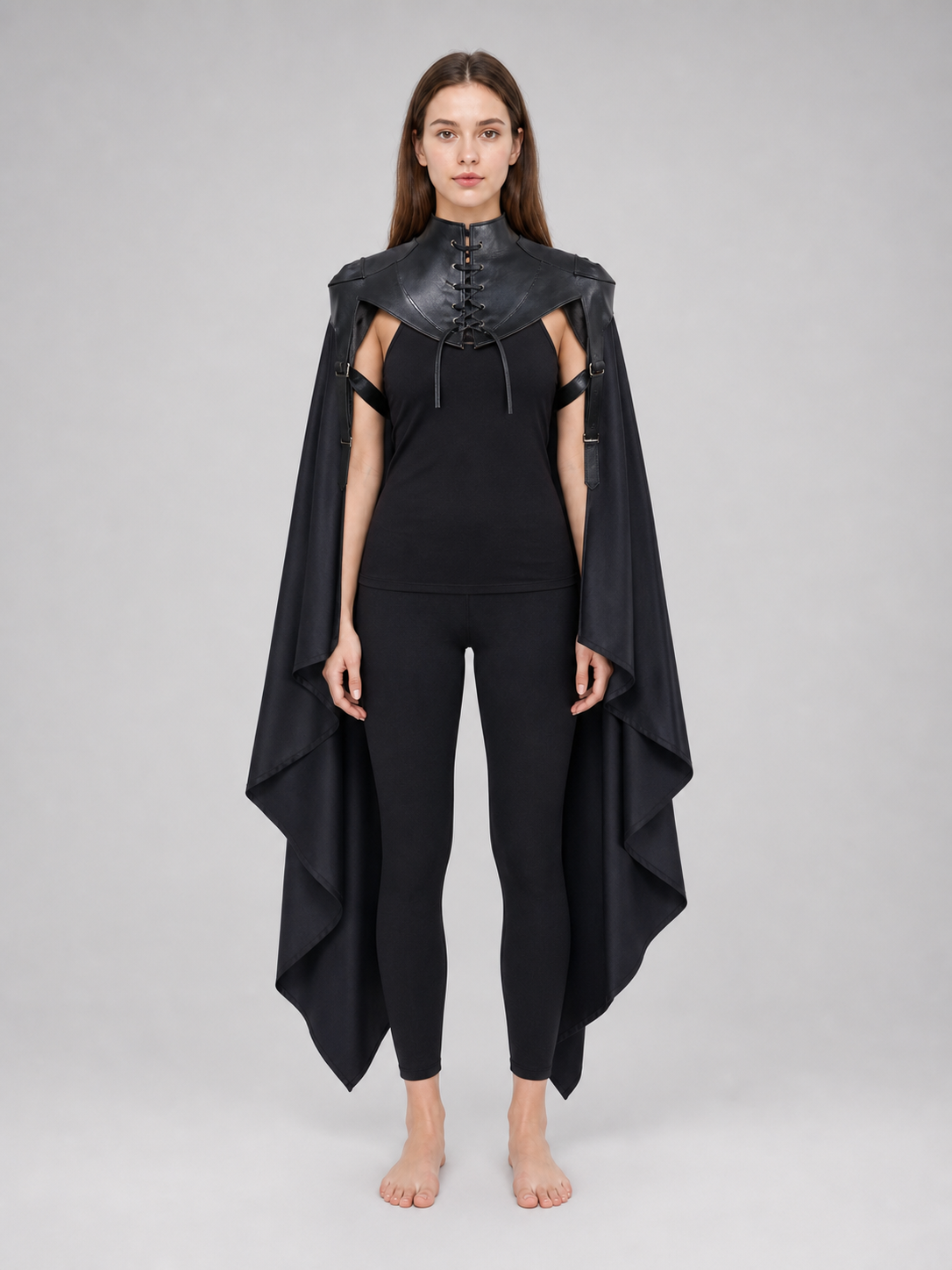 Medieval Hoodless Cloak in Gothic Style