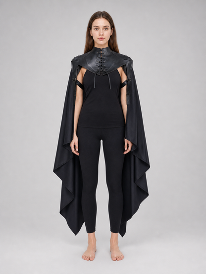 Medieval Hoodless Cloak in Gothic Style