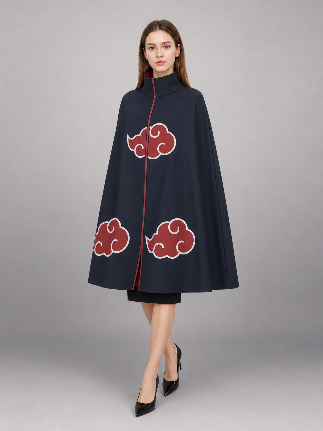 Black Carnival Cloak with Red Clouds