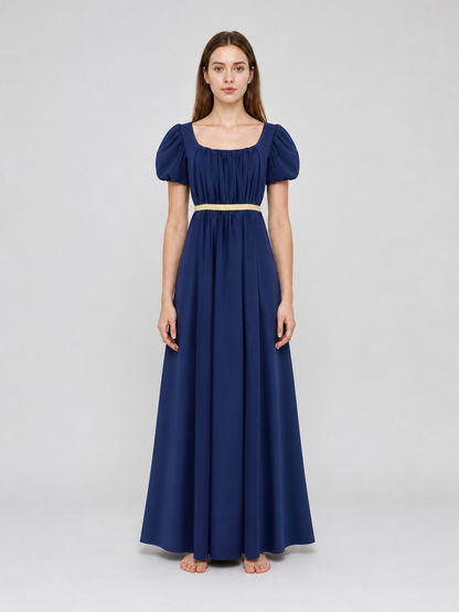Long Bridgerton-style dress with sleeves