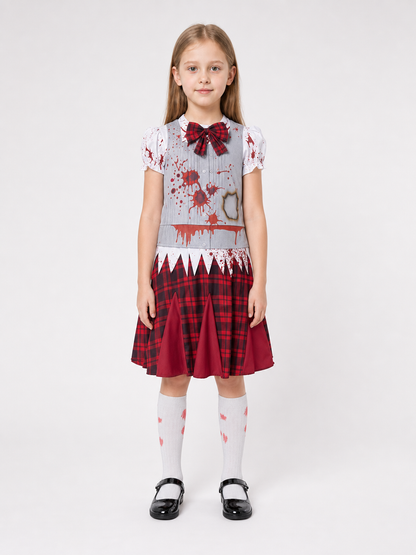 Zombie costume: top, skirt, and bow tie