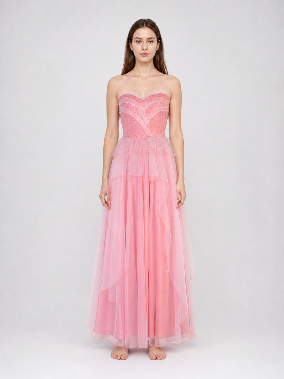 Glinda pink cosplay dress with a full skirt